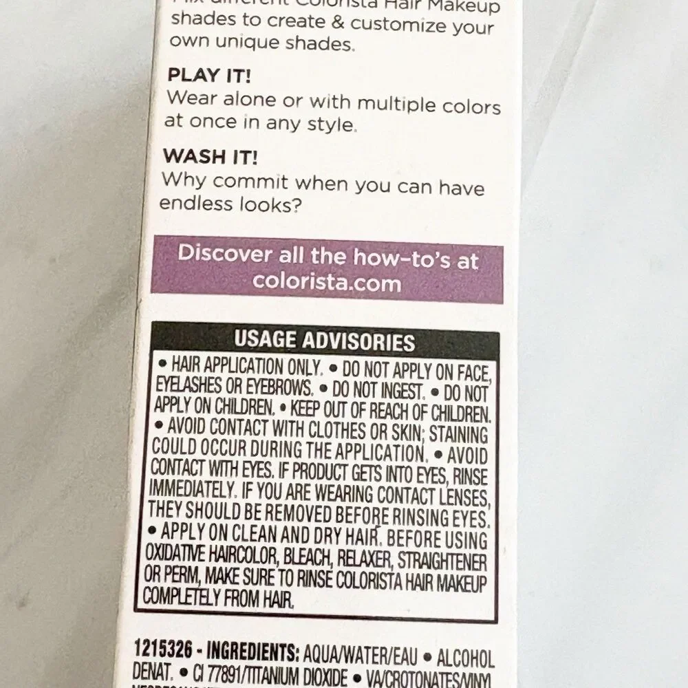 L'Oreal Colorista 1-Day Washable Temp Hair Color For Blondes Purple 1oz 3 Pack